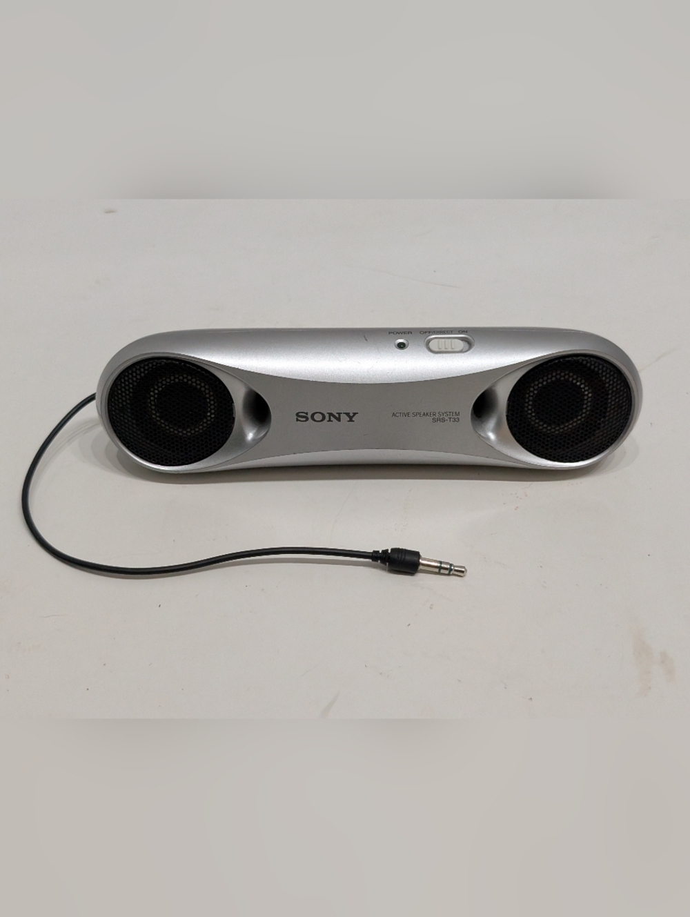 Sony Active Speaker System Portable SRS-T33 Battery Operated Mini Jack Silver